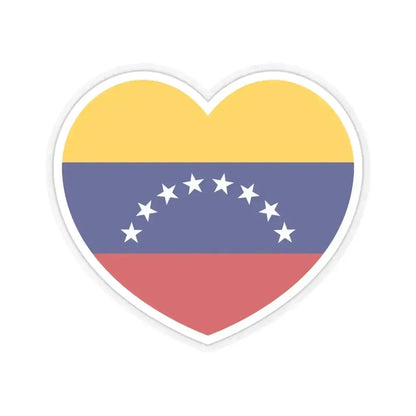 Heart Flag of Venezuela - STICKER Vinyl Kiss-Cut Decal 6 Inch Transparent - The Sticker Space