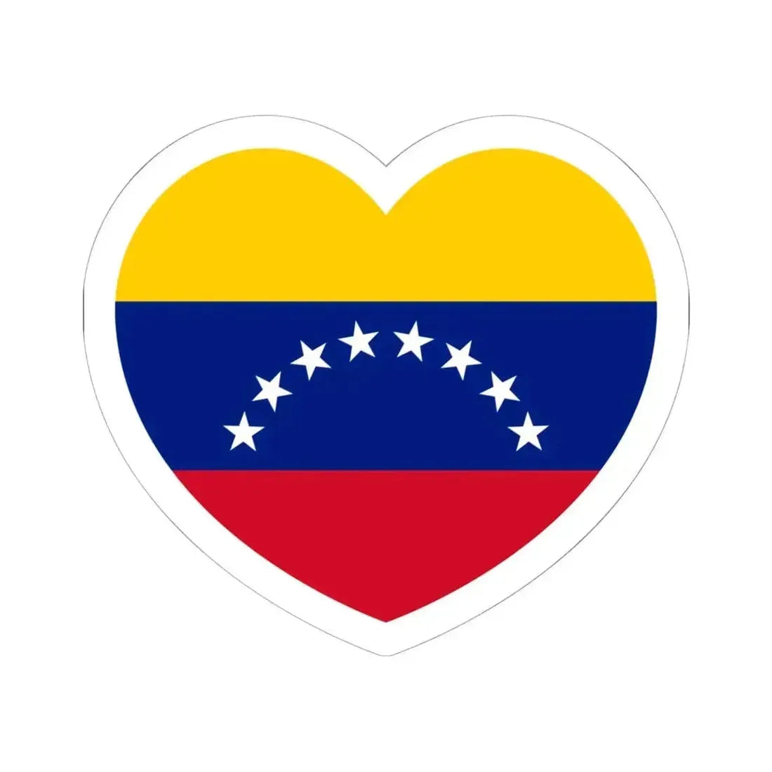 Heart Flag of Venezuela - STICKER Vinyl Kiss-Cut Decal 6 Inch White - The Sticker Space