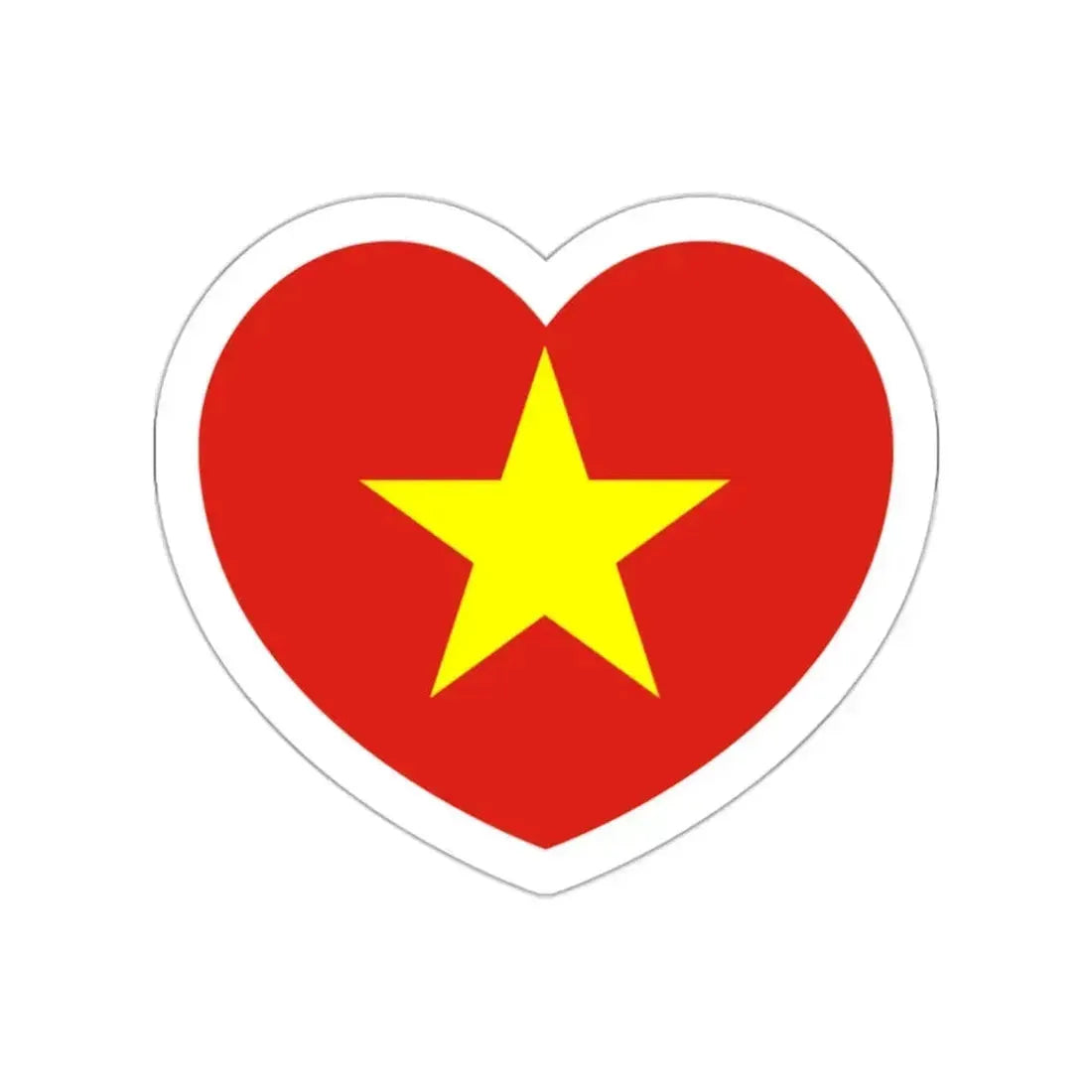 Heart Flag of Vietnam - STICKER Vinyl Die-Cut Decal White Die-Cut 2 Inch - The Sticker Space