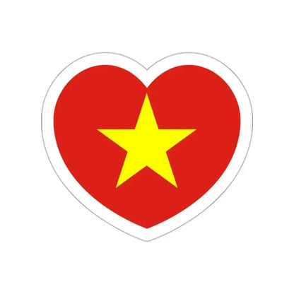 Heart Flag of Vietnam - STICKER Vinyl Die-Cut Decal White Die-Cut 2 Inch - The Sticker Space
