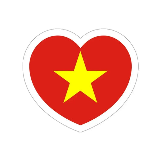 Heart Flag of Vietnam - STICKER Vinyl Die-Cut Decal White Die-Cut 2 Inch - The Sticker Space
