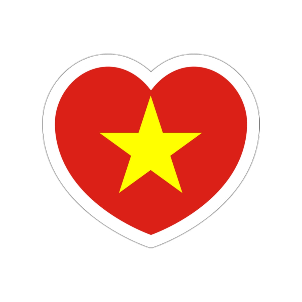 Heart Flag of Vietnam - STICKER Vinyl Die-Cut Decal-White-The Sticker Space