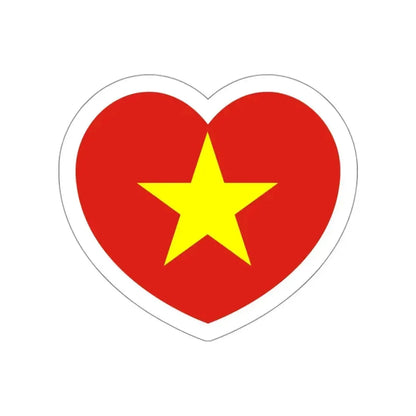 Heart Flag of Vietnam - STICKER Vinyl Die-Cut Decal White Die-Cut 3 Inch - The Sticker Space