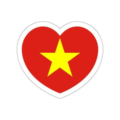 Heart Flag of Vietnam - STICKER Vinyl Die-Cut Decal White Die-Cut 4 Inch - The Sticker Space
