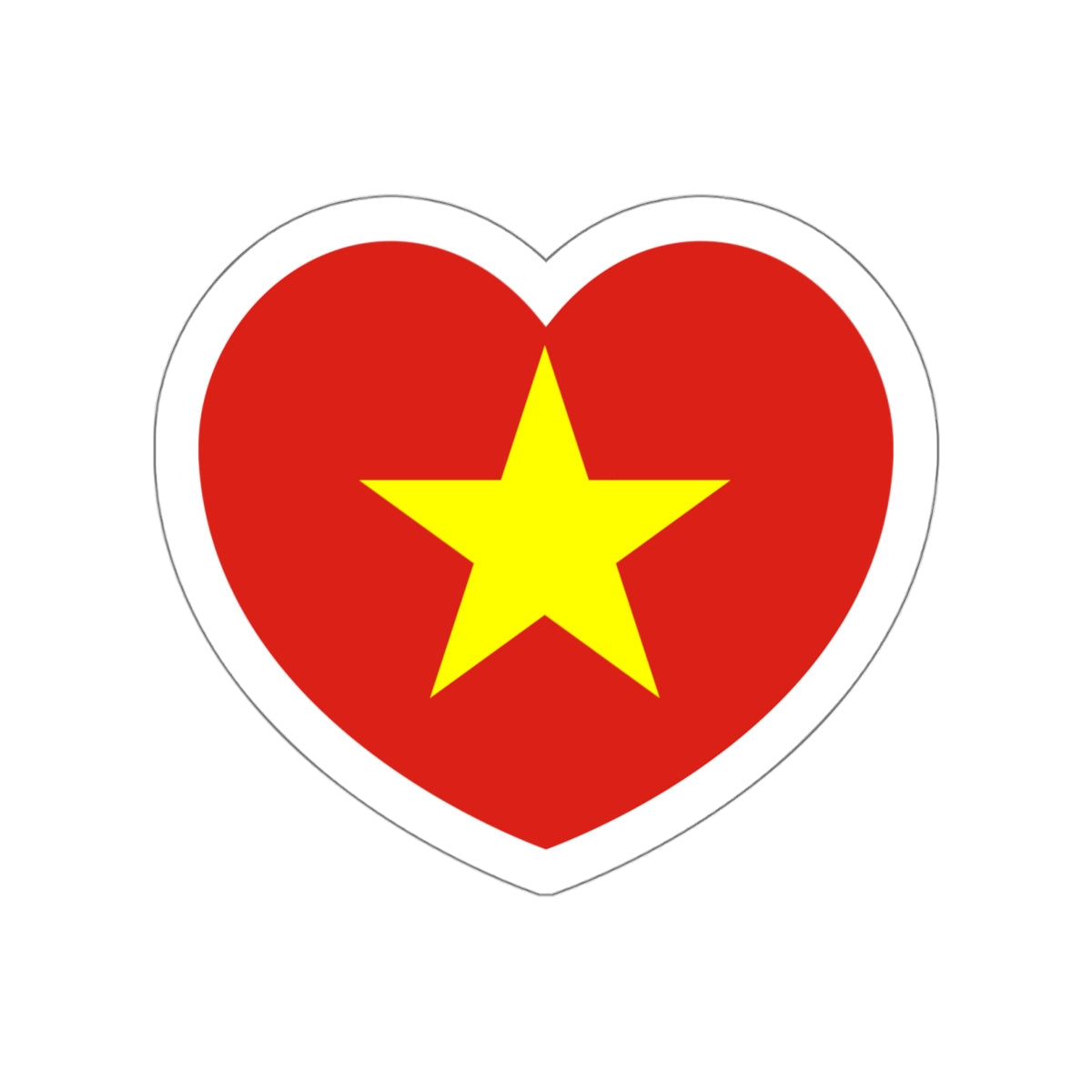 Heart Flag of Vietnam - STICKER Vinyl Die-Cut Decal-White-The Sticker Space