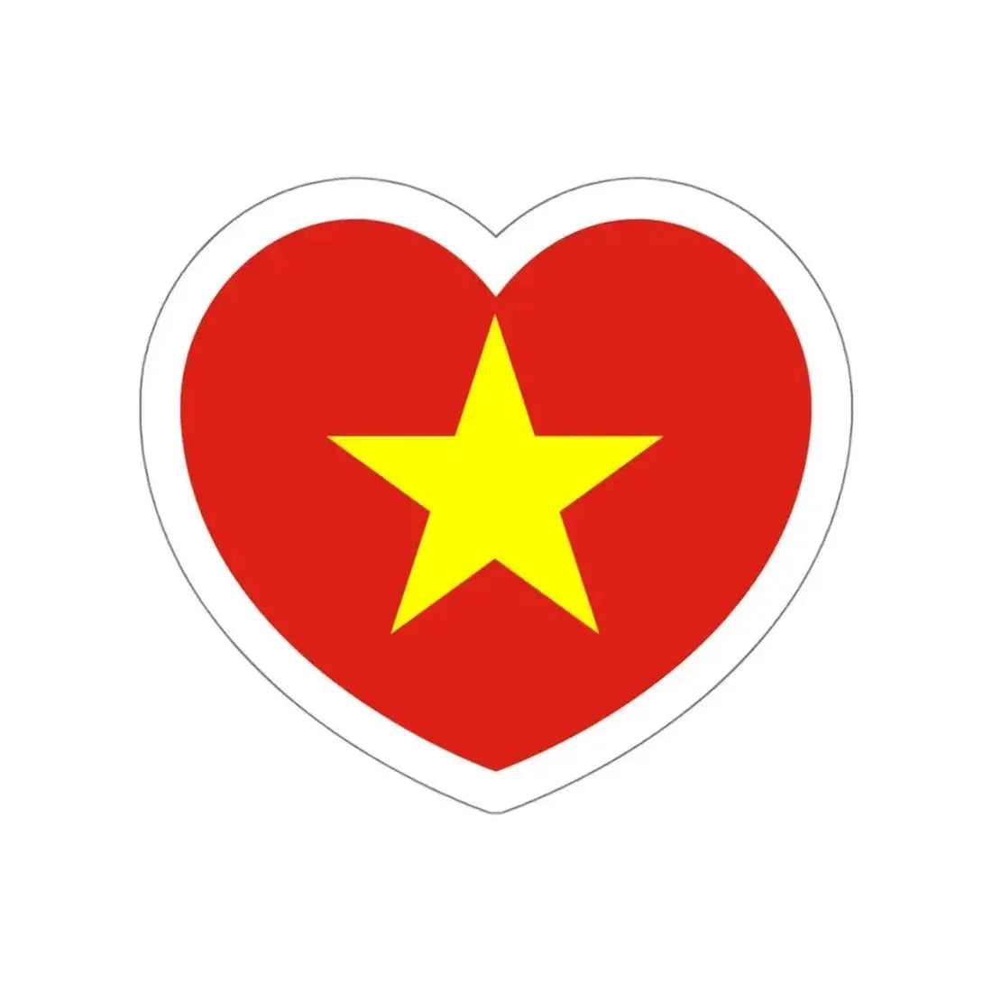 Heart Flag of Vietnam - STICKER Vinyl Die-Cut Decal White Die-Cut 6 Inch - The Sticker Space