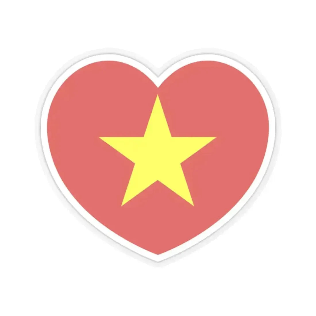 Heart Flag of Vietnam - STICKER Vinyl Kiss-Cut Decal 2 Inch Transparent - The Sticker Space