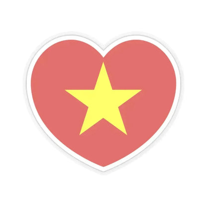 Heart Flag of Vietnam - STICKER Vinyl Kiss-Cut Decal 2 Inch Transparent - The Sticker Space