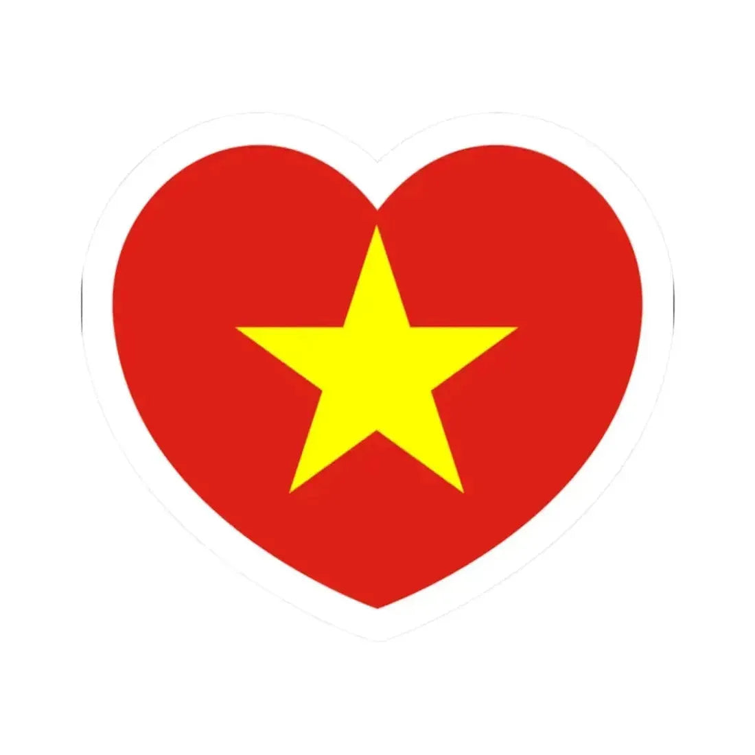 Heart Flag of Vietnam - STICKER Vinyl Kiss-Cut Decal 2 Inch White - The Sticker Space