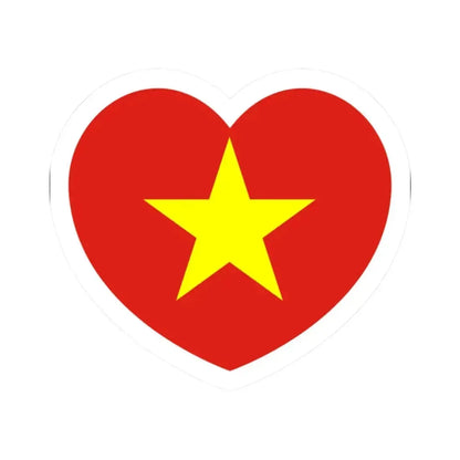 Heart Flag of Vietnam - STICKER Vinyl Kiss-Cut Decal 2 Inch White - The Sticker Space