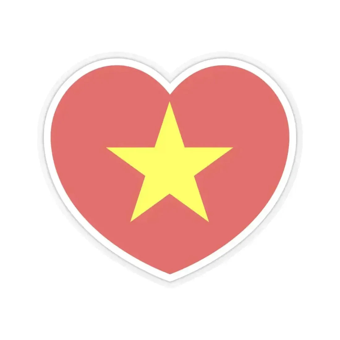 Heart Flag of Vietnam - STICKER Vinyl Kiss-Cut Decal 3 Inch Transparent - The Sticker Space