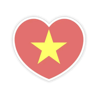 Heart Flag of Vietnam - STICKER Vinyl Kiss-Cut Decal 3 Inch Transparent - The Sticker Space