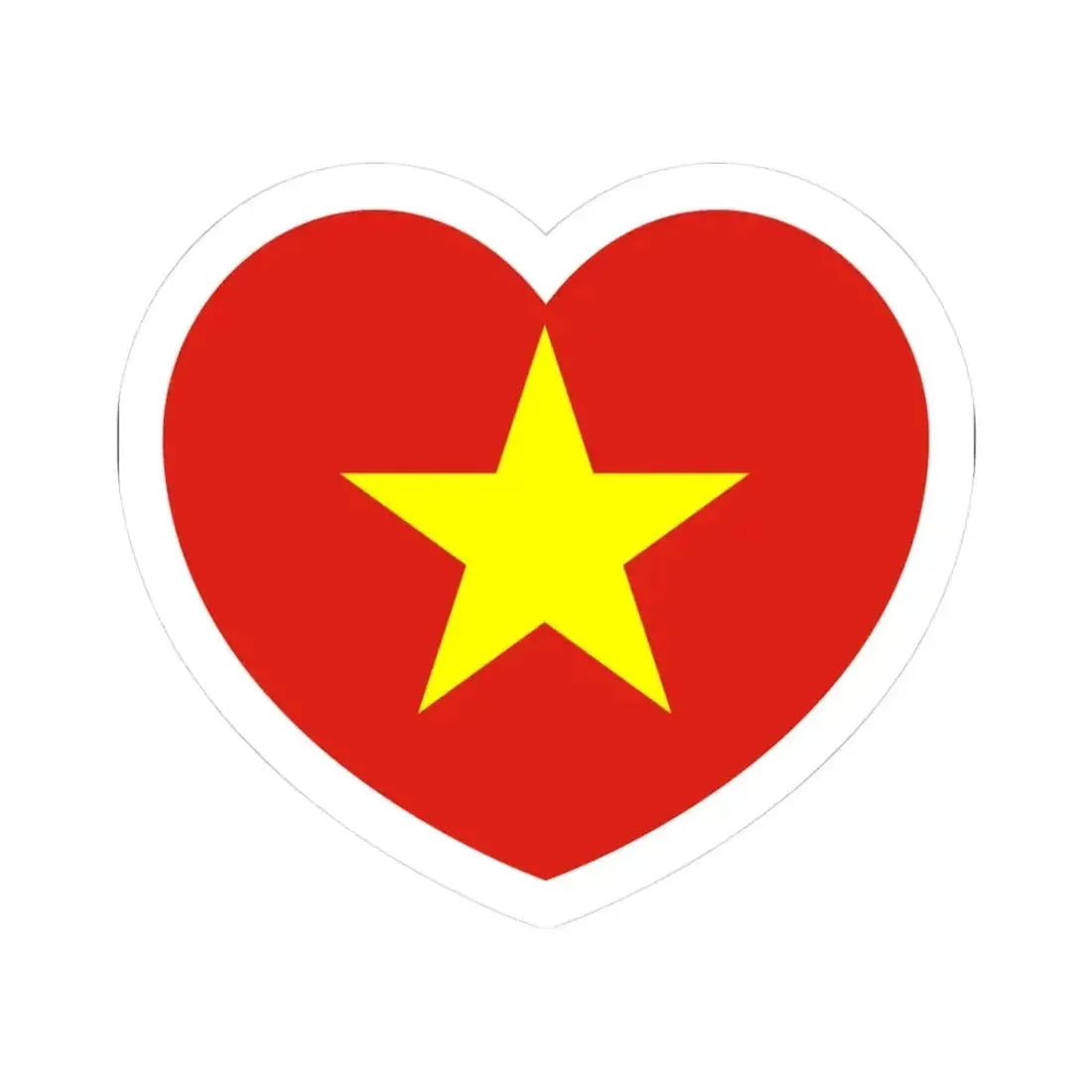 Heart Flag of Vietnam - STICKER Vinyl Kiss-Cut Decal 3 Inch White - The Sticker Space