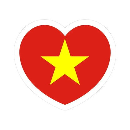 Heart Flag of Vietnam - STICKER Vinyl Kiss-Cut Decal 3 Inch White - The Sticker Space