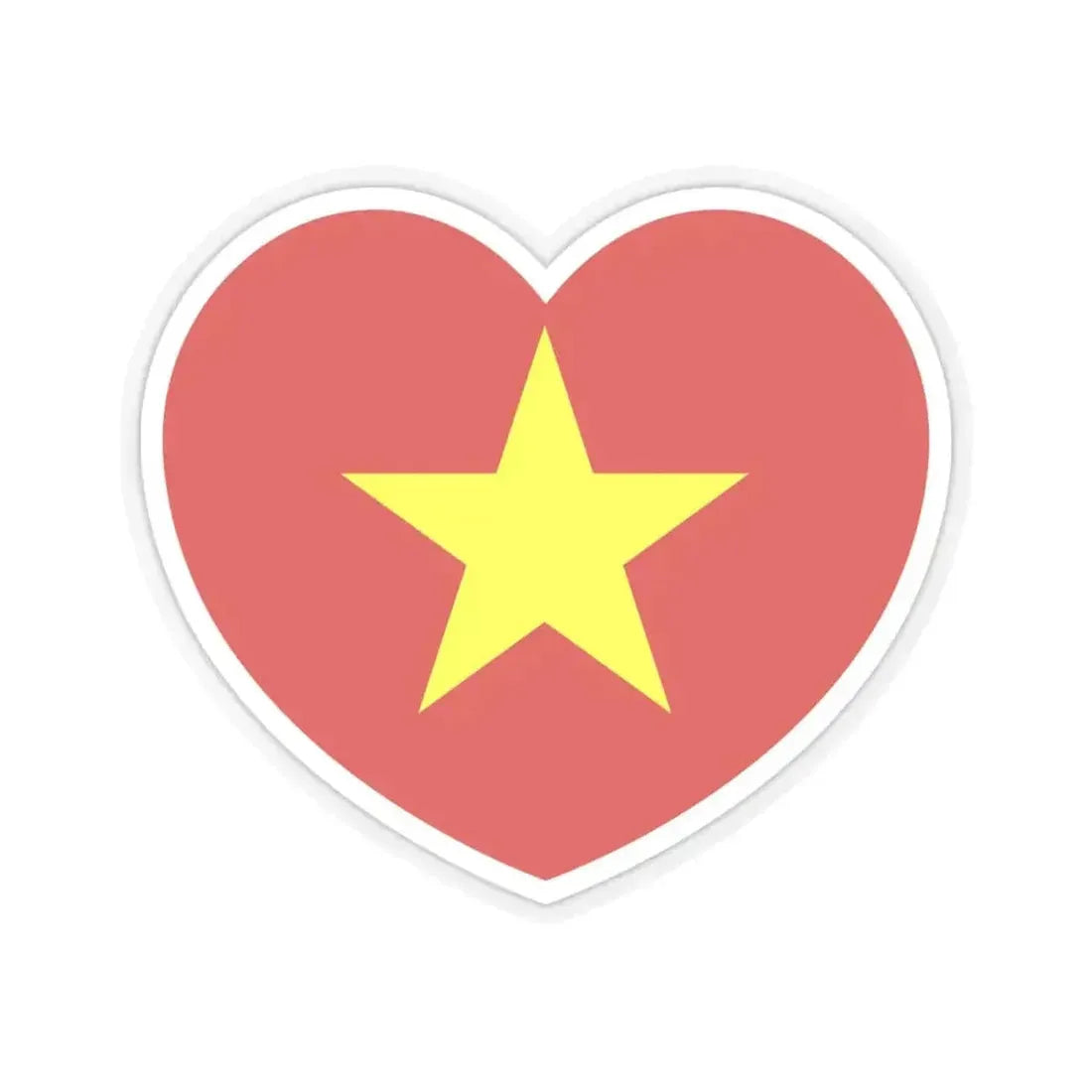 Heart Flag of Vietnam - STICKER Vinyl Kiss-Cut Decal 4 Inch Transparent - The Sticker Space