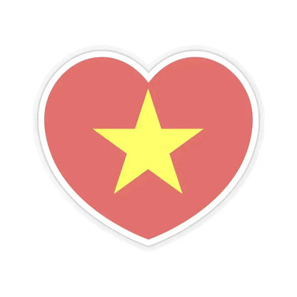 Heart Flag of Vietnam - STICKER Vinyl Kiss-Cut Decal 4 Inch Transparent - The Sticker Space