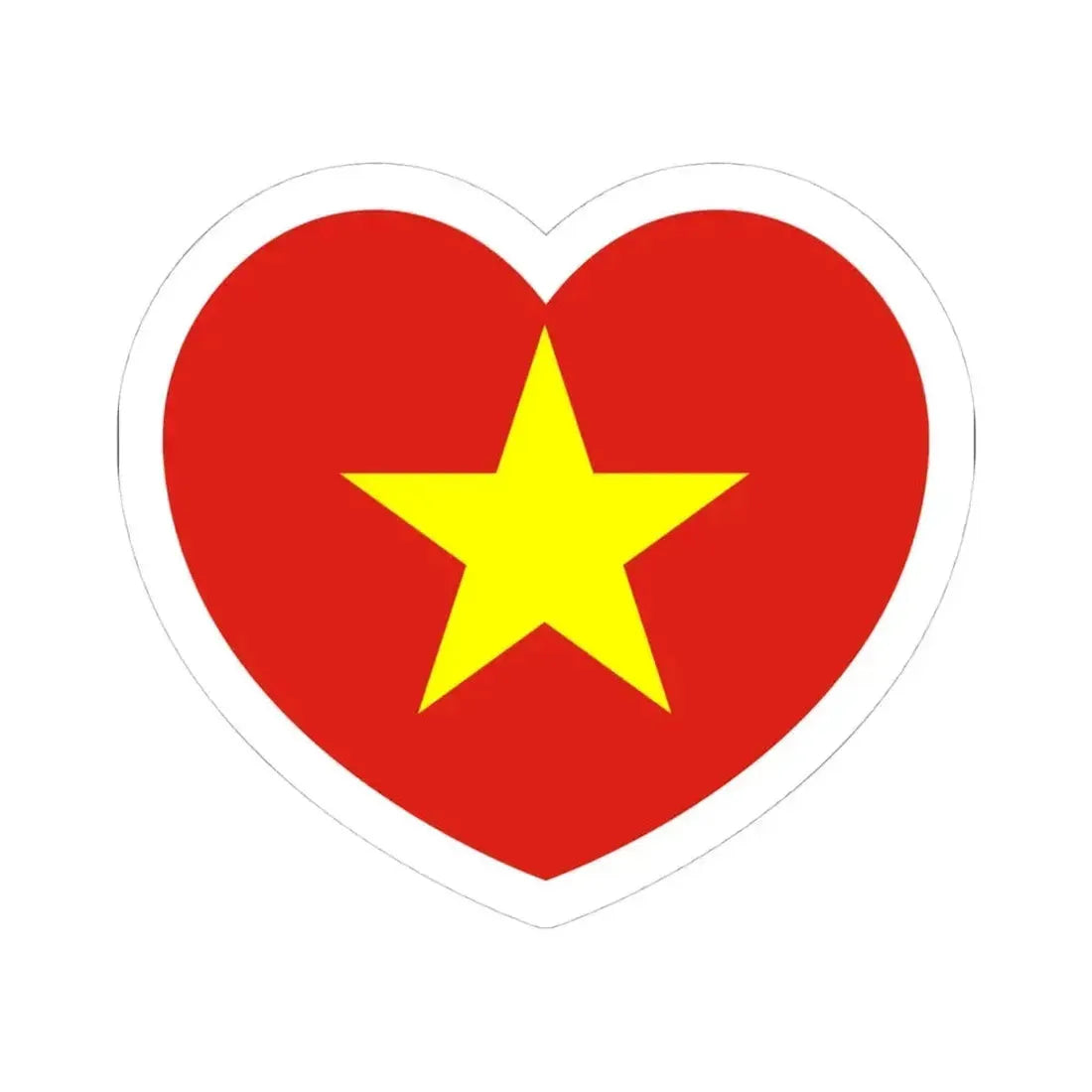 Heart Flag of Vietnam - STICKER Vinyl Kiss-Cut Decal 4 Inch White - The Sticker Space