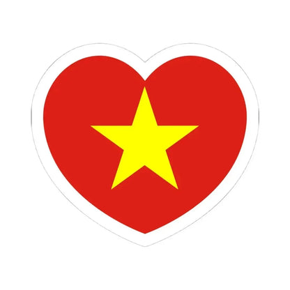 Heart Flag of Vietnam - STICKER Vinyl Kiss-Cut Decal 4 Inch White - The Sticker Space