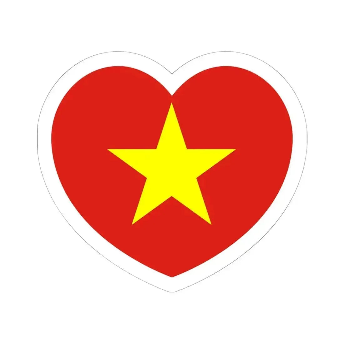 Heart Flag of Vietnam - STICKER Vinyl Kiss-Cut Decal 6 Inch White - The Sticker Space