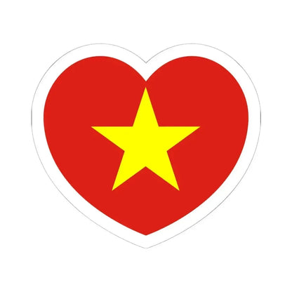 Heart Flag of Vietnam - STICKER Vinyl Kiss-Cut Decal 6 Inch White - The Sticker Space