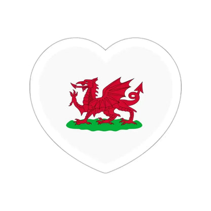 Heart Flag of Wales 1807-1953 - STICKER Vinyl Die-Cut Decal White Die-Cut 2 Inch - The Sticker Space