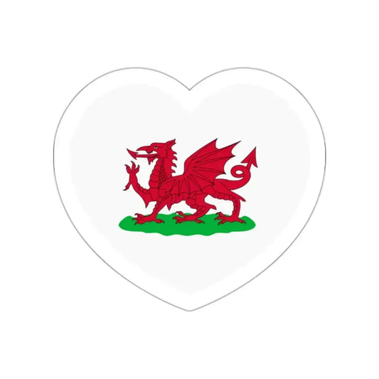 Heart Flag of Wales 1807-1953 - STICKER Vinyl Die-Cut Decal White Die-Cut 2 Inch - The Sticker Space
