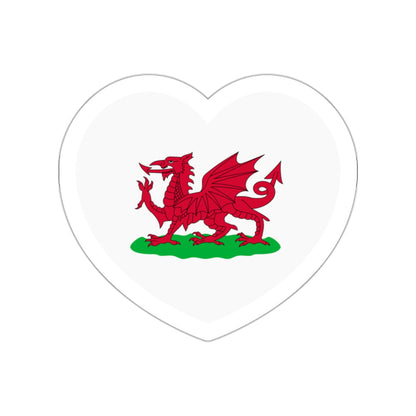 Heart Flag of Wales 1807-1953 - STICKER Vinyl Die-Cut Decal-White-The Sticker Space