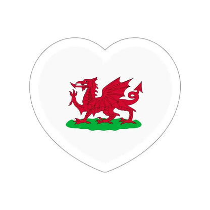 Heart Flag of Wales 1807-1953 - STICKER Vinyl Die-Cut Decal White Die-Cut 3 Inch - The Sticker Space