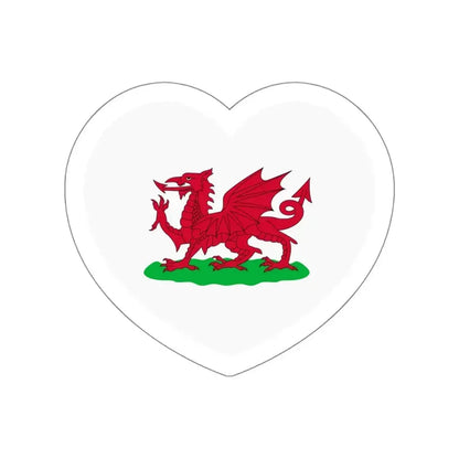Heart Flag of Wales 1807-1953 - STICKER Vinyl Die-Cut Decal White Die-Cut 4 Inch - The Sticker Space
