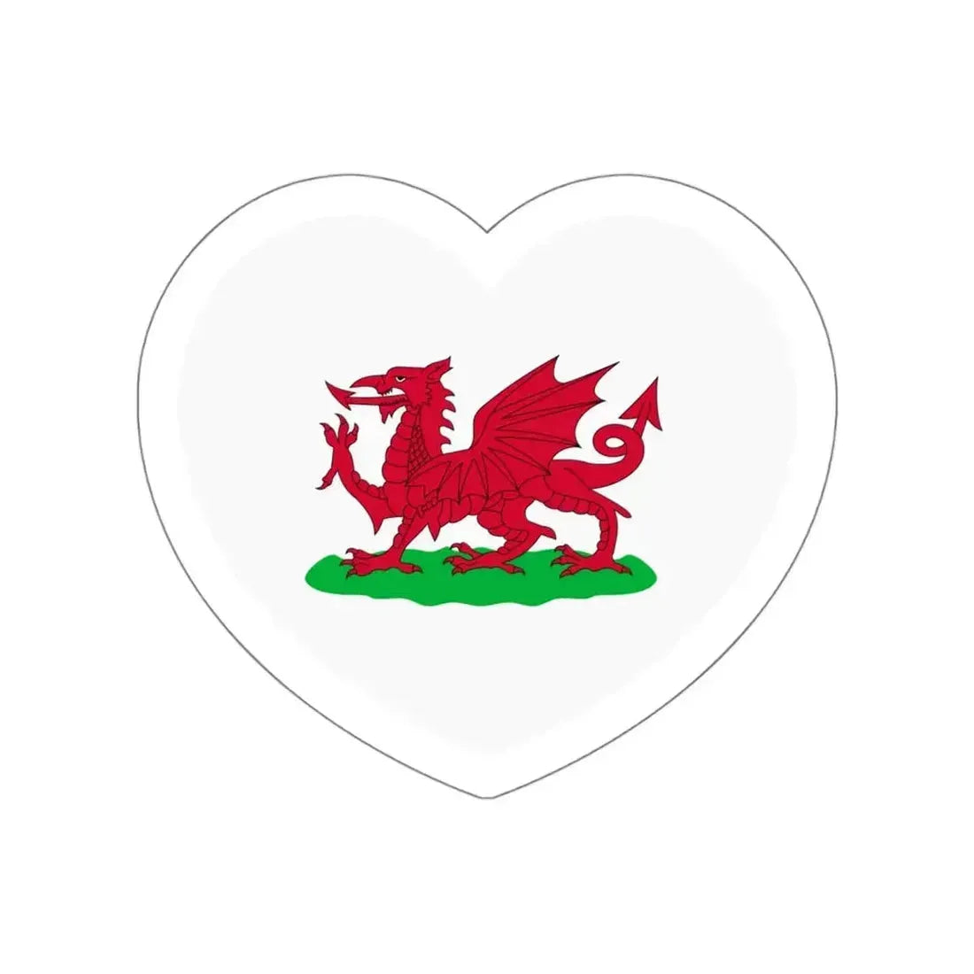 Heart Flag of Wales 1807-1953 - STICKER Vinyl Die-Cut Decal White Die-Cut 6 Inch - The Sticker Space