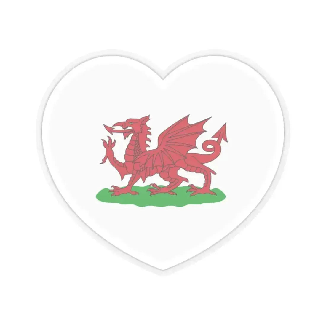 Heart Flag of Wales 1807-1953 - STICKER Vinyl Kiss-Cut Decal 2 Inch Transparent - The Sticker Space