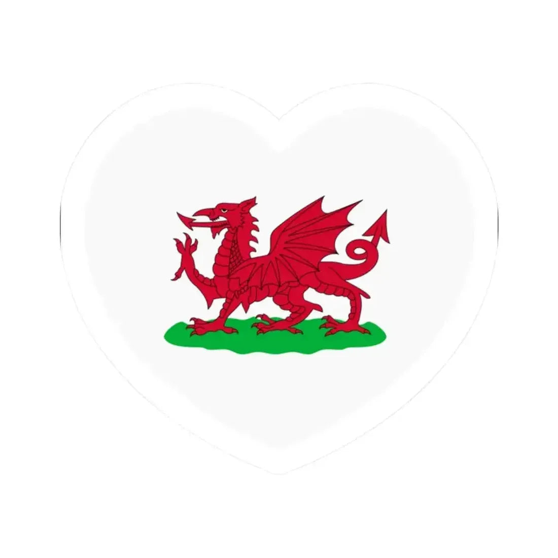 Heart Flag of Wales 1807-1953 - STICKER Vinyl Kiss-Cut Decal 2 Inch White - The Sticker Space