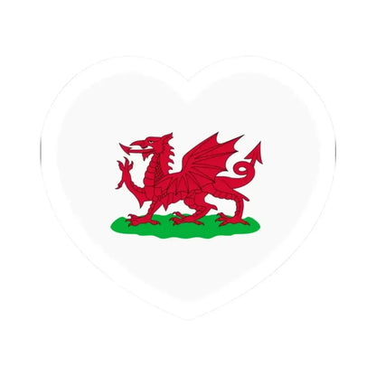 Heart Flag of Wales 1807-1953 - STICKER Vinyl Kiss-Cut Decal 2 Inch White - The Sticker Space