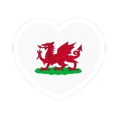 Heart Flag of Wales 1807-1953 - STICKER Vinyl Kiss-Cut Decal 3 Inch White - The Sticker Space
