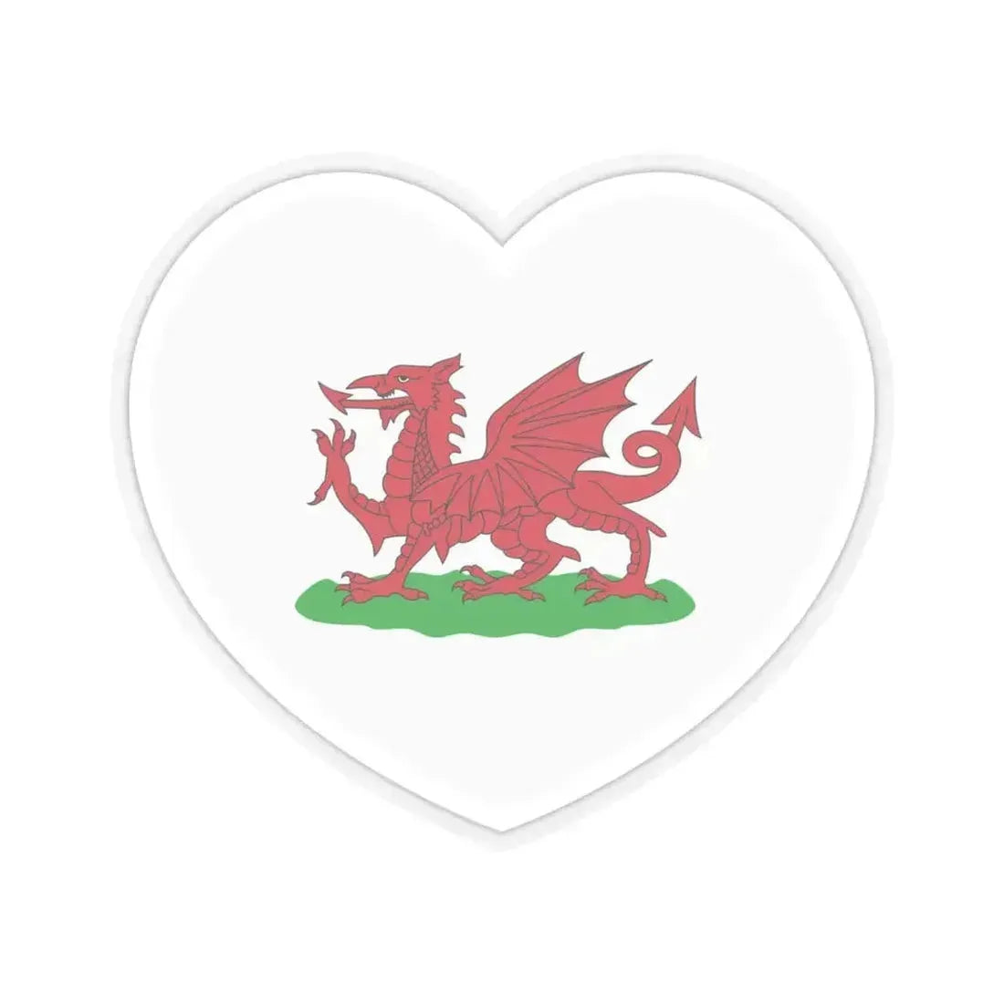 Heart Flag of Wales 1807-1953 - STICKER Vinyl Kiss-Cut Decal 4 Inch Transparent - The Sticker Space