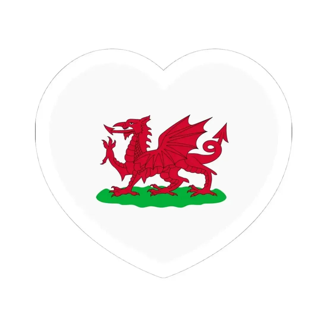 Heart Flag of Wales 1807-1953 - STICKER Vinyl Kiss-Cut Decal 4 Inch White - The Sticker Space