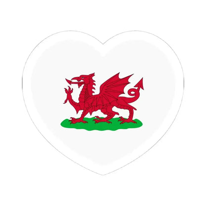 Heart Flag of Wales 1807-1953 - STICKER Vinyl Kiss-Cut Decal 4 Inch White - The Sticker Space