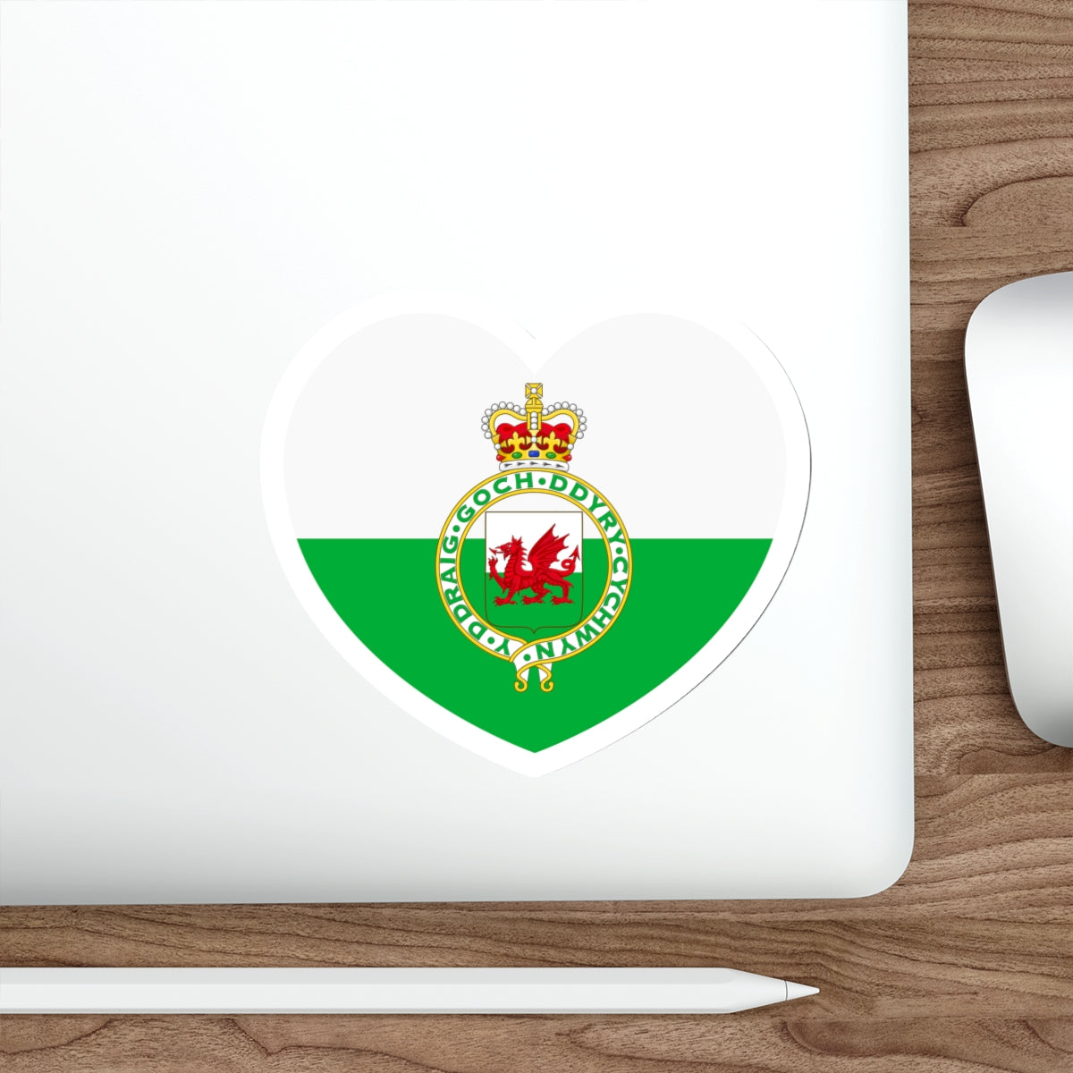 Heart Flag of Wales 1953-1959 - STICKER Vinyl Die-Cut Decal-The Sticker Space