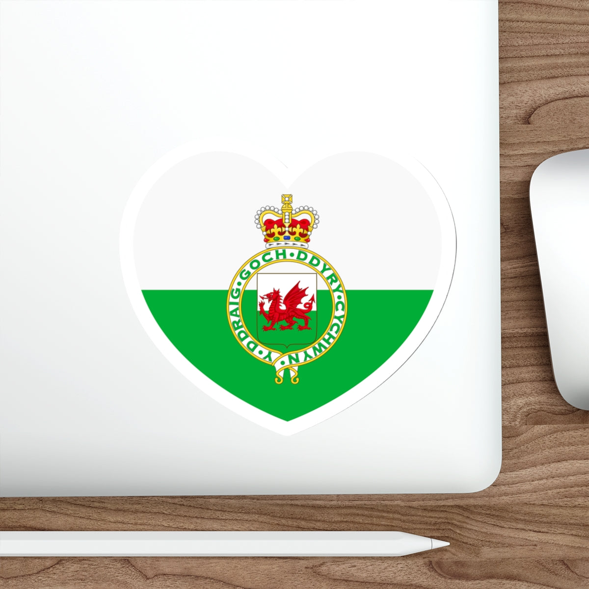 Heart Flag of Wales 1953-1959 - STICKER Vinyl Die-Cut Decal-The Sticker Space