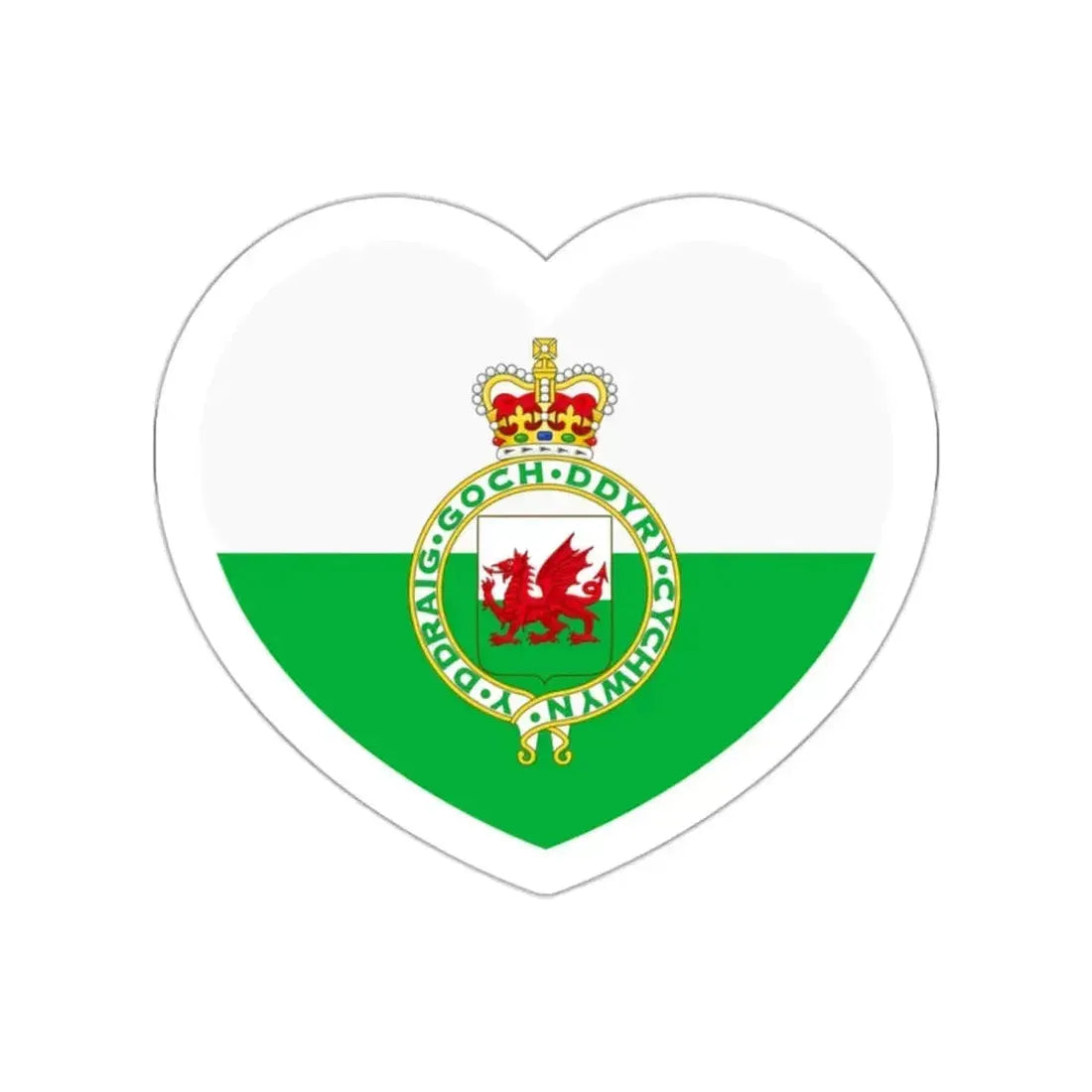 Heart Flag of Wales 1953-1959 - STICKER Vinyl Die-Cut Decal White Die-Cut 2 Inch - The Sticker Space
