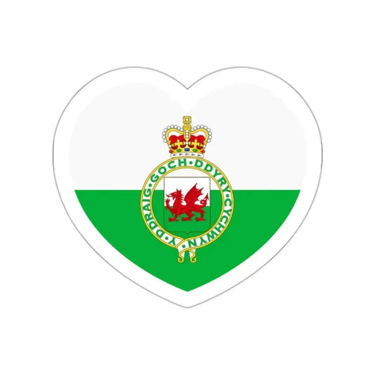 Heart Flag of Wales 1953-1959 - STICKER Vinyl Die-Cut Decal White Die-Cut 2 Inch - The Sticker Space