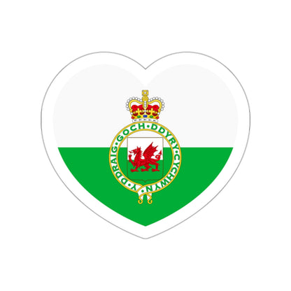 Heart Flag of Wales 1953-1959 - STICKER Vinyl Die-Cut Decal-White-The Sticker Space