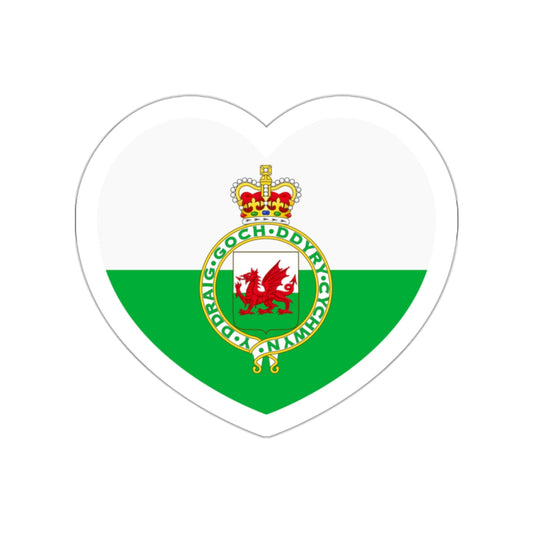 Heart Flag of Wales 1953-1959 - STICKER Vinyl Die-Cut Decal-White-The Sticker Space