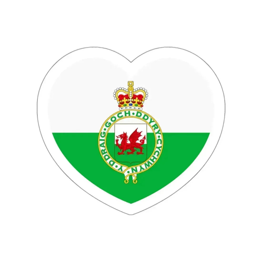 Heart Flag of Wales 1953-1959 - STICKER Vinyl Die-Cut Decal White Die-Cut 3 Inch - The Sticker Space