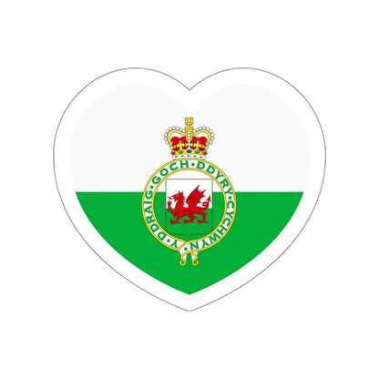 Heart Flag of Wales 1953-1959 - STICKER Vinyl Die-Cut Decal White Die-Cut 3 Inch - The Sticker Space
