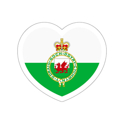 Heart Flag of Wales 1953-1959 - STICKER Vinyl Die-Cut Decal-White-The Sticker Space