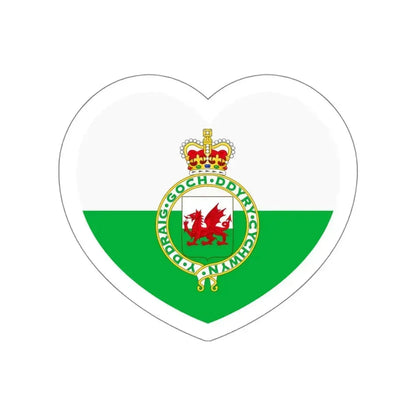 Heart Flag of Wales 1953-1959 - STICKER Vinyl Die-Cut Decal White Die-Cut 5 Inch - The Sticker Space