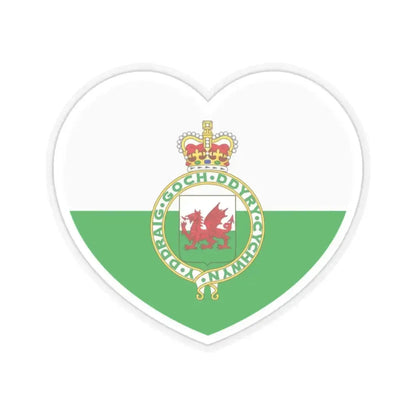 Heart Flag of Wales 1953-1959 - STICKER Vinyl Kiss-Cut Decal 2 Inch Transparent - The Sticker Space