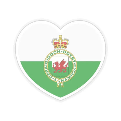 Heart Flag of Wales 1953-1959 - STICKER Vinyl Kiss-Cut Decal 4 Inch Transparent - The Sticker Space