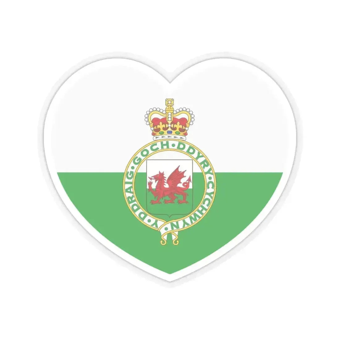 Heart Flag of Wales 1953-1959 - STICKER Vinyl Kiss-Cut Decal 6 Inch Transparent - The Sticker Space